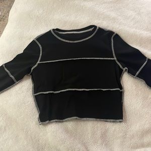 Patchwork Women’s Long Sleeve Crop Top